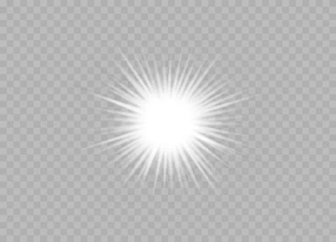 Bright Light Flare Effect With Transparent Background for Design and Decor Use. 스톡 일러스트