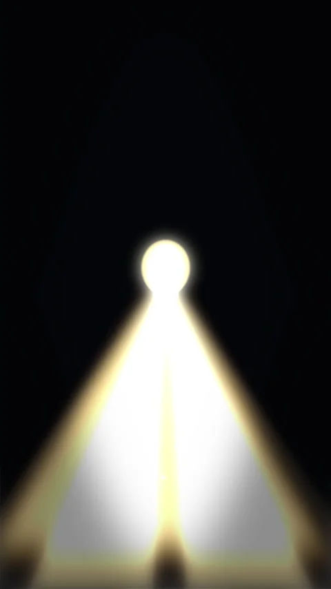 Bright light glowing through keyhole shape in dark background loop Stock Footage 347940820