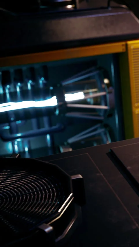 Bright light illuminating futuristic technology in a modern lab setting Stock Footage 331834285