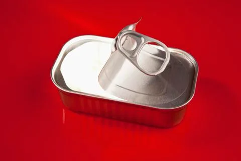 Bright light inside an open sardine tin Fotos Stock
