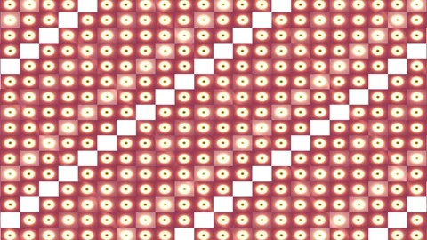 Bright light pattern with squares and circles on red Stock Footage 339489095