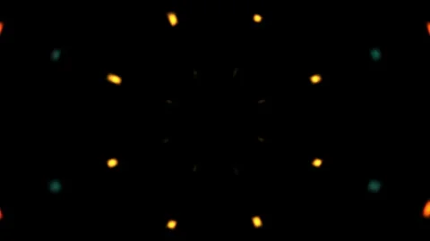 Bright light patterns form a circular design on black Stock Footage 338292349