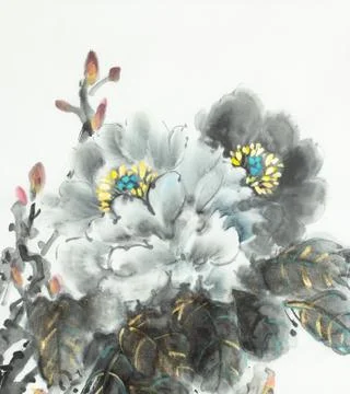 Bright light peony Stock Illustration