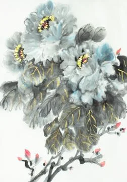 Bright light peony Stock Illustration