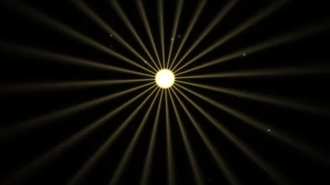 Bright light with radiant beams shining in a dark Stock Footage 338222876