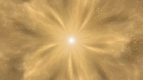 Bright light with rays and particles moving on dark background. Vidéo 304260862