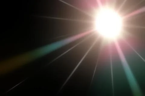 Bright light rays shining from a glowing center on a dark background 스톡 일러스트