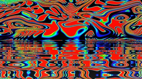 Bright light that regulates the full color of the water waves, red background 動画素材 126448571