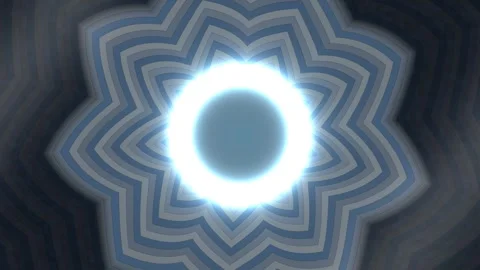 Bright light shines from geometric star pattern on dark Video stock 339069300