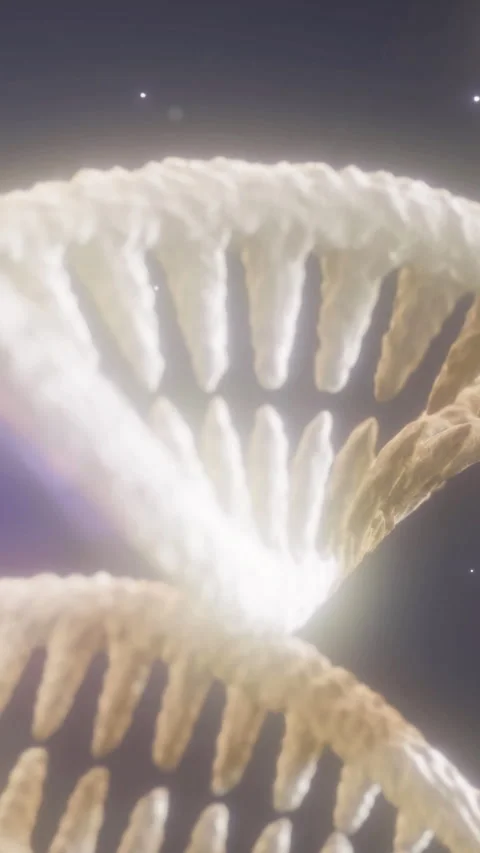 Bright light shines through translucent shapes in a dark space scene Stock Footage 336025695
