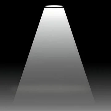 Bright light shining down on black background 스톡 일러스트