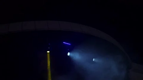 Bright light show and dramatic smoke effects create unforgettable spectacle on Stockbeeldmateriaal 276991137
