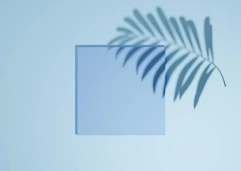 Bright, light sky blue, 3D render minimal, simple top view flat lay product d Illustrazione stock