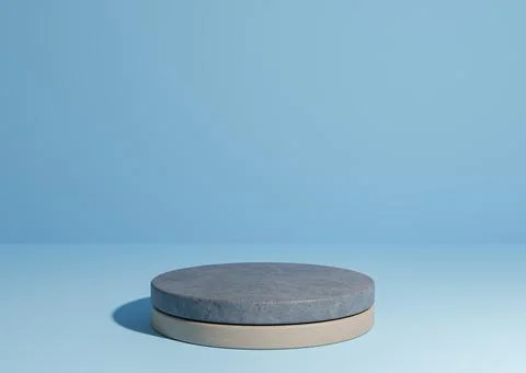 Bright, light sky blue 3D rendering simple product display, natural minimal b Stock Illustration