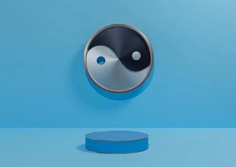 Bright, light sky blue 3D rendering product display background simple, minima Stock Illustration