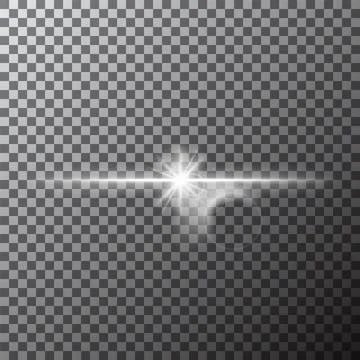 A bright light source creates a striking reflection against a transparent c.. Stock Illustration