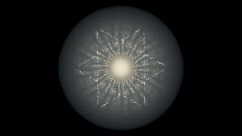 Bright light with swirling patterns on dark background Stockbeeldmateriaal 337410670