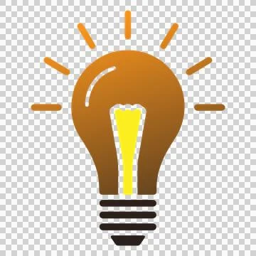 Bright lightbulb with glowing idea concept. Stock Illustration