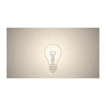 Bright lightbulb icon on light background - idea and creative concept Stock Illustration