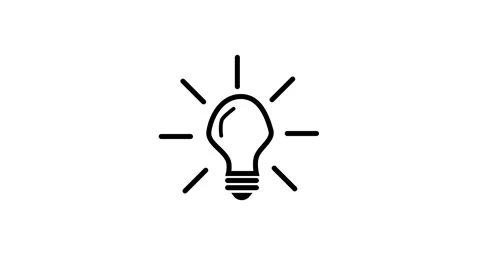 Bright Lightbulb Idea Concept with Radiating Rays on White Background innov.. Stock Footage 341008292