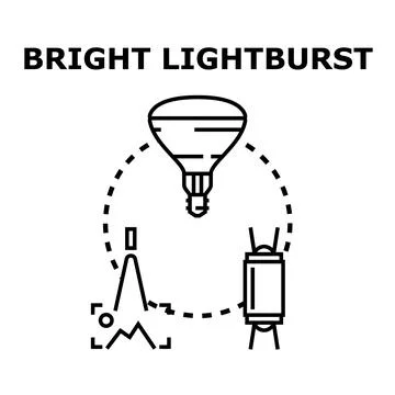 Bright lightburst concept illuminating creative photography and videography Stock Illustration