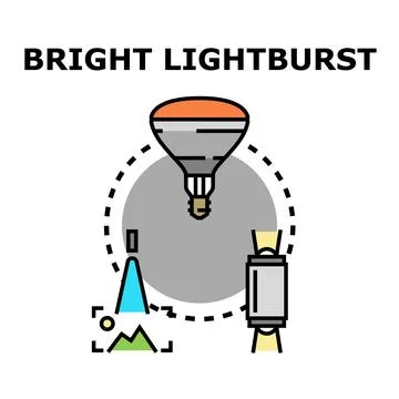 Bright lightburst concept illuminating creative photography and videography Stock Illustration