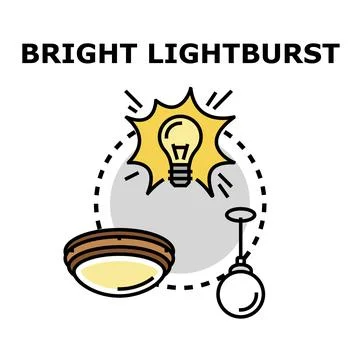 Bright lightburst idea and lighting fixtures concept Stock Illustration
