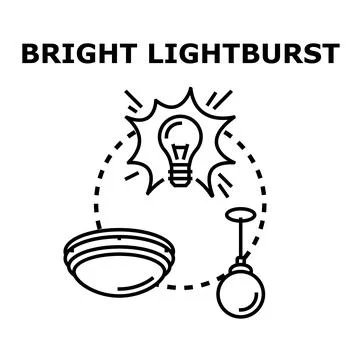 Bright lightburst idea and lighting fixtures concept Stock Illustration