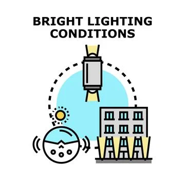 Bright lighting conditions concept vector illustration Ilustración de archivo
