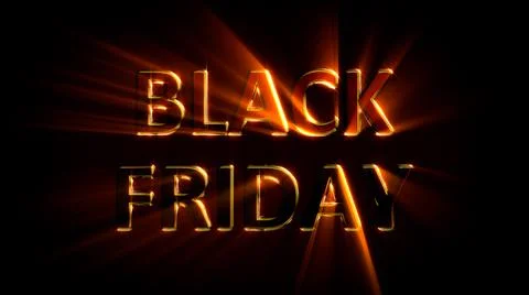 Bright lighting text for black friday, isolated - object 3D illustration Illustration