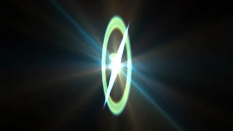 Bright lightning bolt pulses within glowing green ring Illustrazione stock