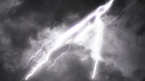 Bright Lightning Bolts Stock Footage 258846838