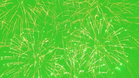 Bright lightning firework display on green screen background Stock Footage 295056833