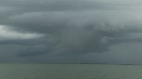 Bright lightning strikes over water from thunderstorm Video stock 360491