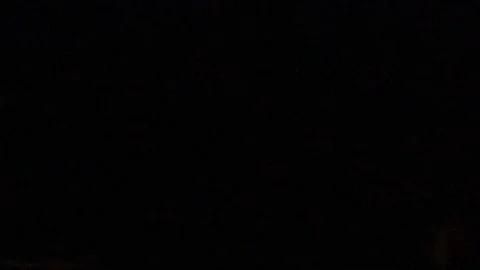 Bright Lightning Strikes, Rain Thunder in the Cloudy Sky at Night.  Stock Footage 231142731