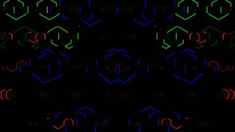 Bright lights and patterns shine in dark space during night event イラスト素材