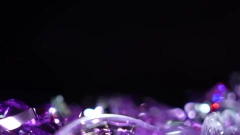 Bright lights are superimposed and bokeh is out of focus, moving to the left. Stock Footage 315317787