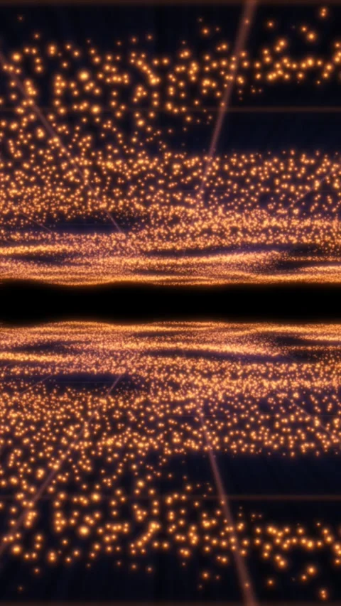 Bright lights dance and shimmer across a serene evening landscape Video stock 312100368