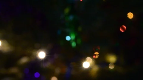 Bright lights garlands multicolored light flashing in the dark at night new. Stock Footage 120146028