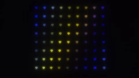 Bright lights in grid pattern on dark background create Stock Footage 338286553