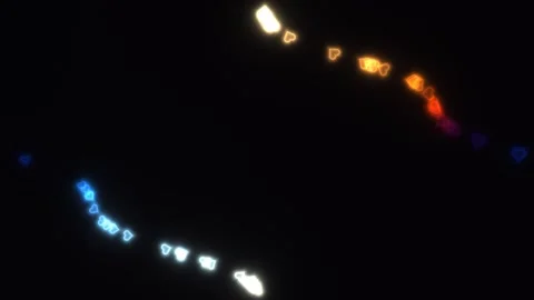 Bright lights move in patterns against a dark background Stock Footage 338229520