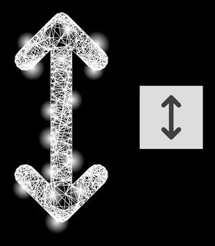 Bright Linear Mesh Swap Arrows Vertically with Light Spots Illustrazione stock