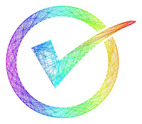 Bright Linear Yes Tick Illustrazione stock
