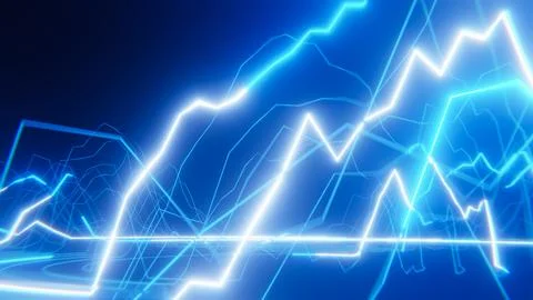 Bright lines are representing data flow, exchange and processing 写真素材