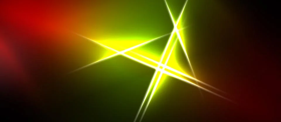 Bright lines intersect vibrant gradient. Colors transition from red, orange, Stock Illustration