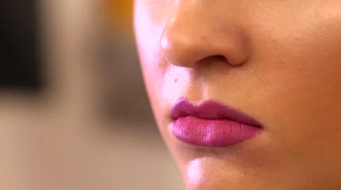 Bright lips flirt closeup Stock Footage 46215829