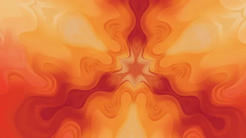 Bright liquid kaledo rotating pattern multicolored orange wave gradient movement Stock Footage 131670932