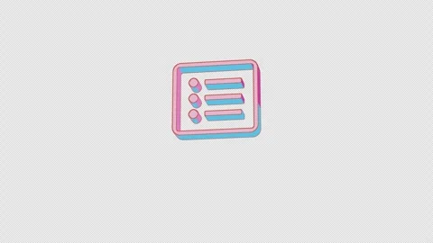 Bright list icon is jumping merrily. Retro style. Alpha channel black. Stock Footage 253148984