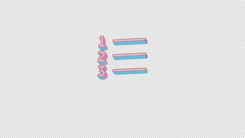 Bright list ol icon is jumping merrily. Retro style. Alpha channel black. Stock Footage 253149477