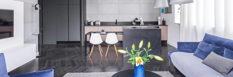 Bright loft interior Stock Photos
